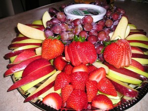 fruit tray with apples